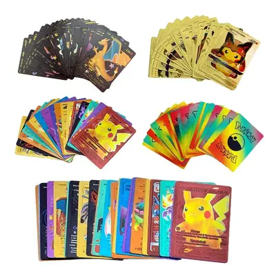 Pokemon-kaarten Metaal Goud Zilver Engels Vmax GX Energiekaart Charizard Pikachu Zeldzame collec