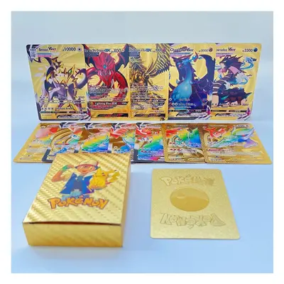 Pokemon kaarten goud zwarte letters zilver Engels Spaans Frans Vmax GX Vstar Charizard Pikachu k