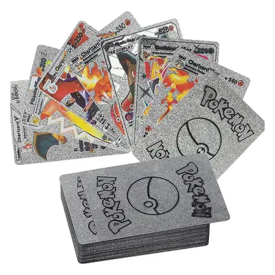 Pokemon Kaarten Speelspel Metalen Kaart Zilver Zwart Goud Vmax Spaans Engels Charizard Pikachu G