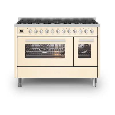 ILVE L128WM3/AW fornuis 8-pits gas fornuizen - kleur wit zuinig beide ovens A - 120 cm breed gas