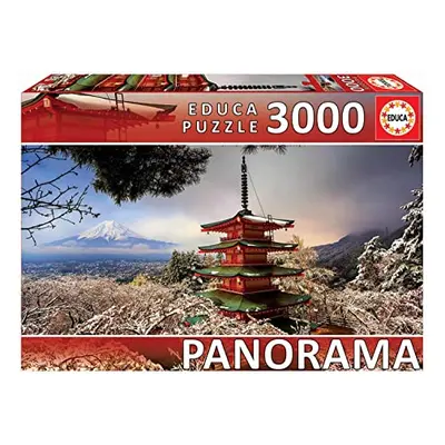 Mount Fuji and Chureito Pagoda, Japan - Panorama Puzzel (3000)