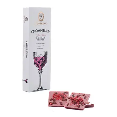 Ruby chocolade met granaatappel en aardbeivlokken Laurence Chommelier Rose Wine, 100 g