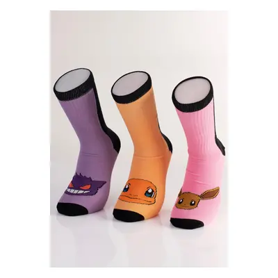 Pokémon - Gengar Charmander & Eevee 3 Pack Multicolored - Sokken - veelkleurig - EU 35-38 - 75% katoen, 25% polyester