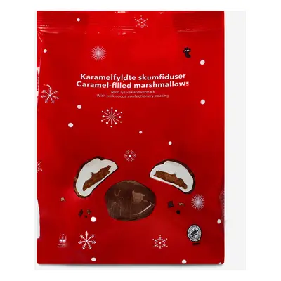 Met chocolade omhulde marshmallows met karamelvulling