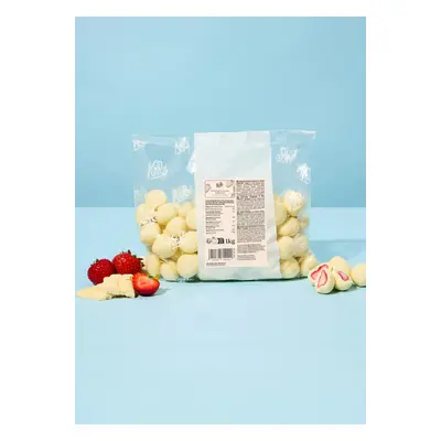 Gevriesdroogde aardbeien met witte chocolade 1 kg